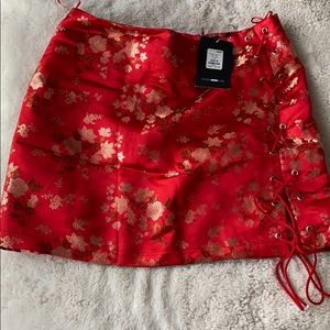 Midnight Chinatown Satin Skirt